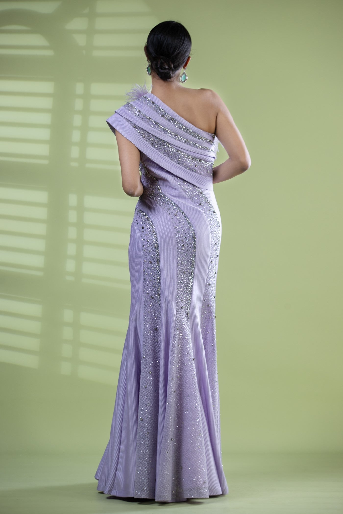Mauve one shoulder dress