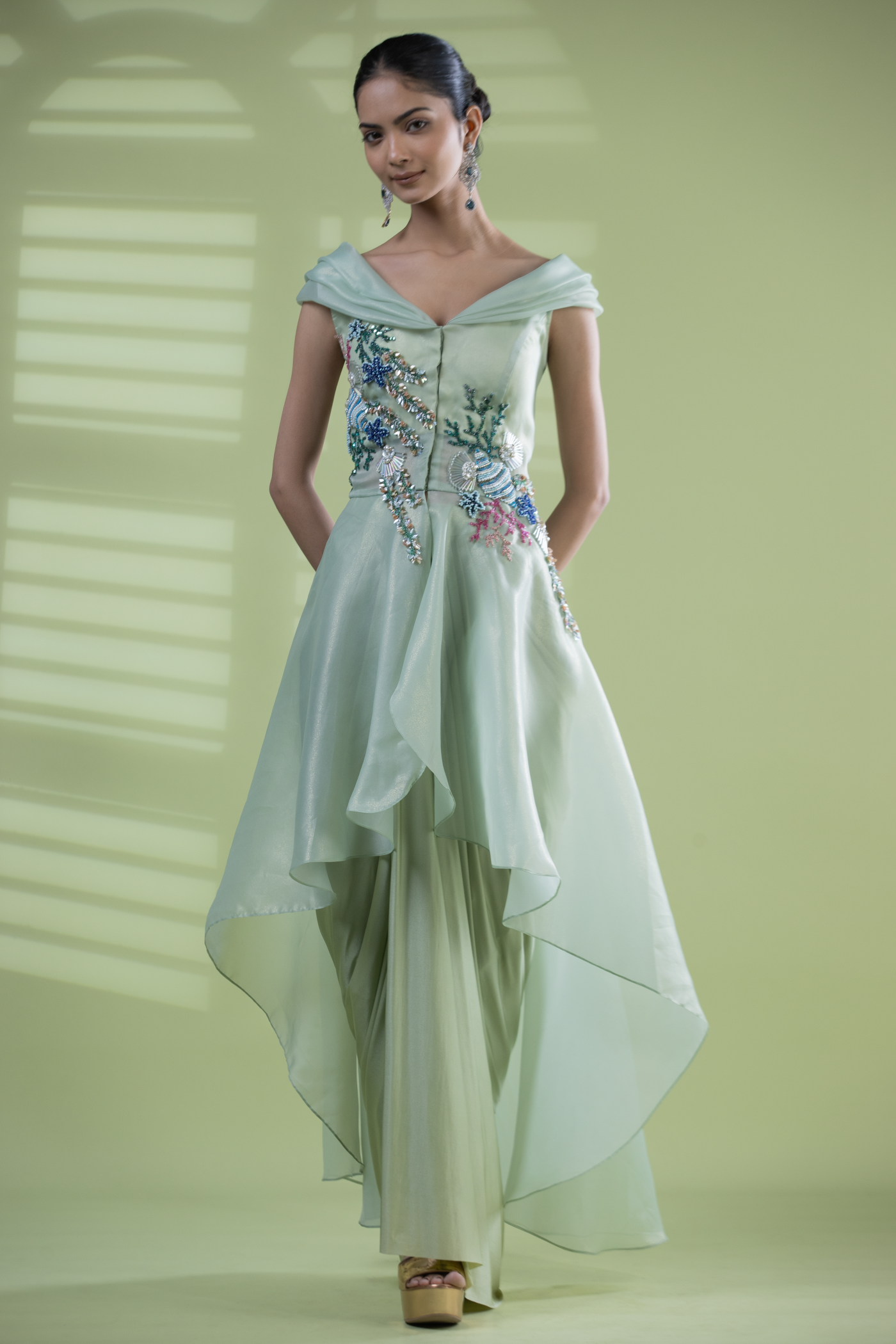 Pista green one piece dress