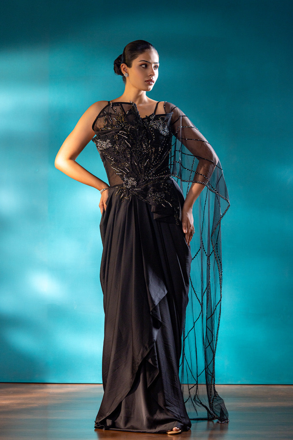 Silent Shadow Drape Saree