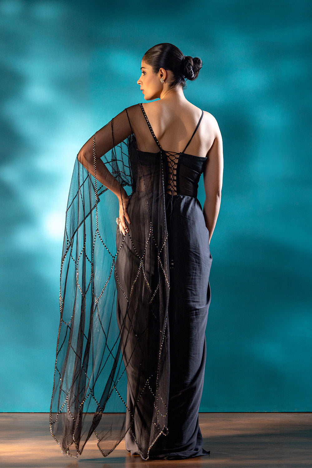 Silent Shadow Drape Saree