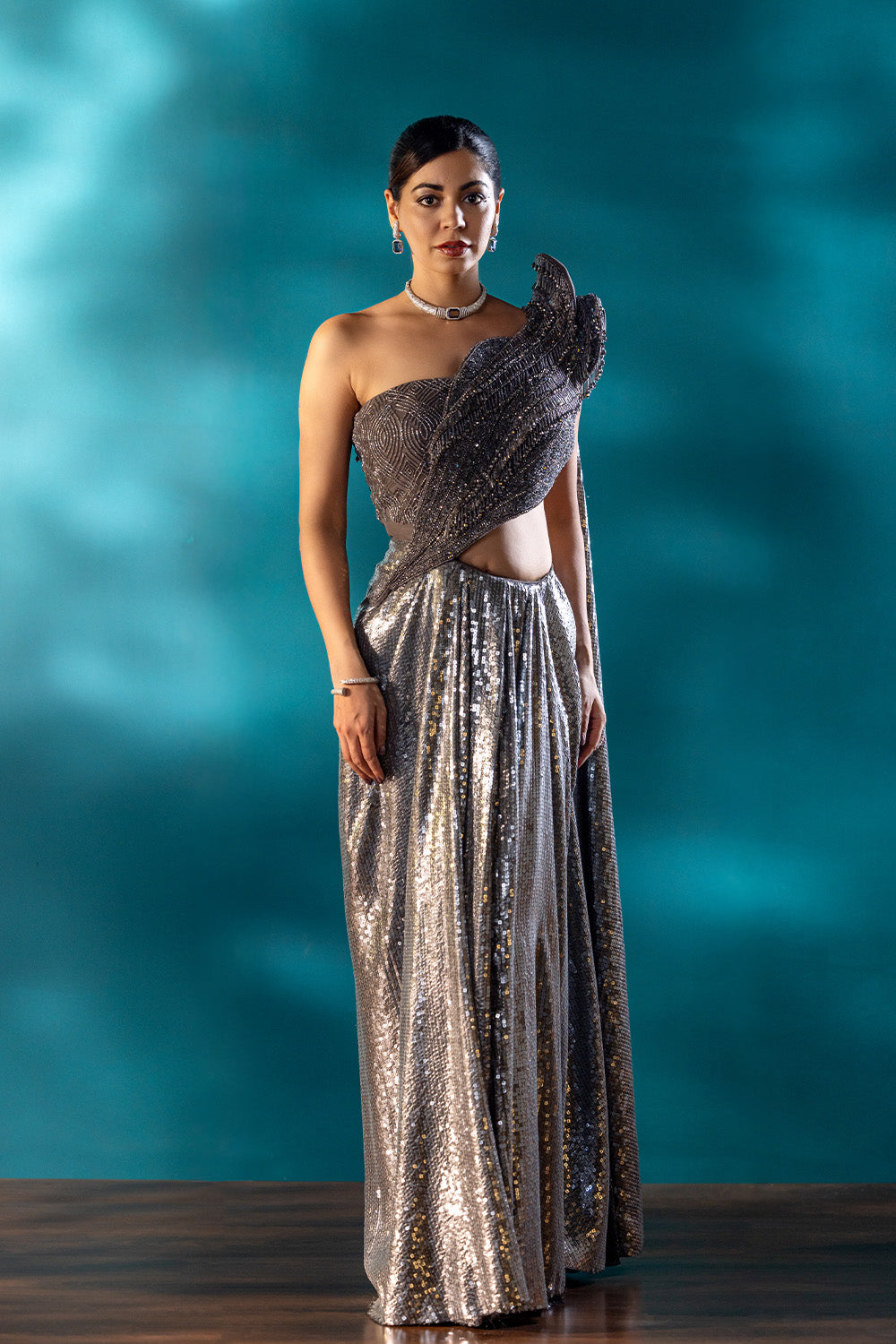 Eclipse Grey Drape saree