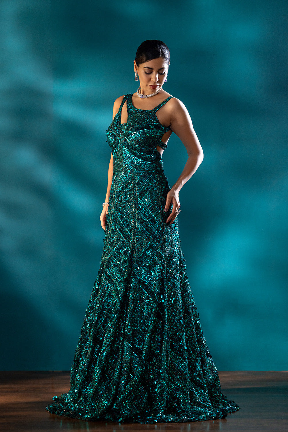 Teal Reverie Gown