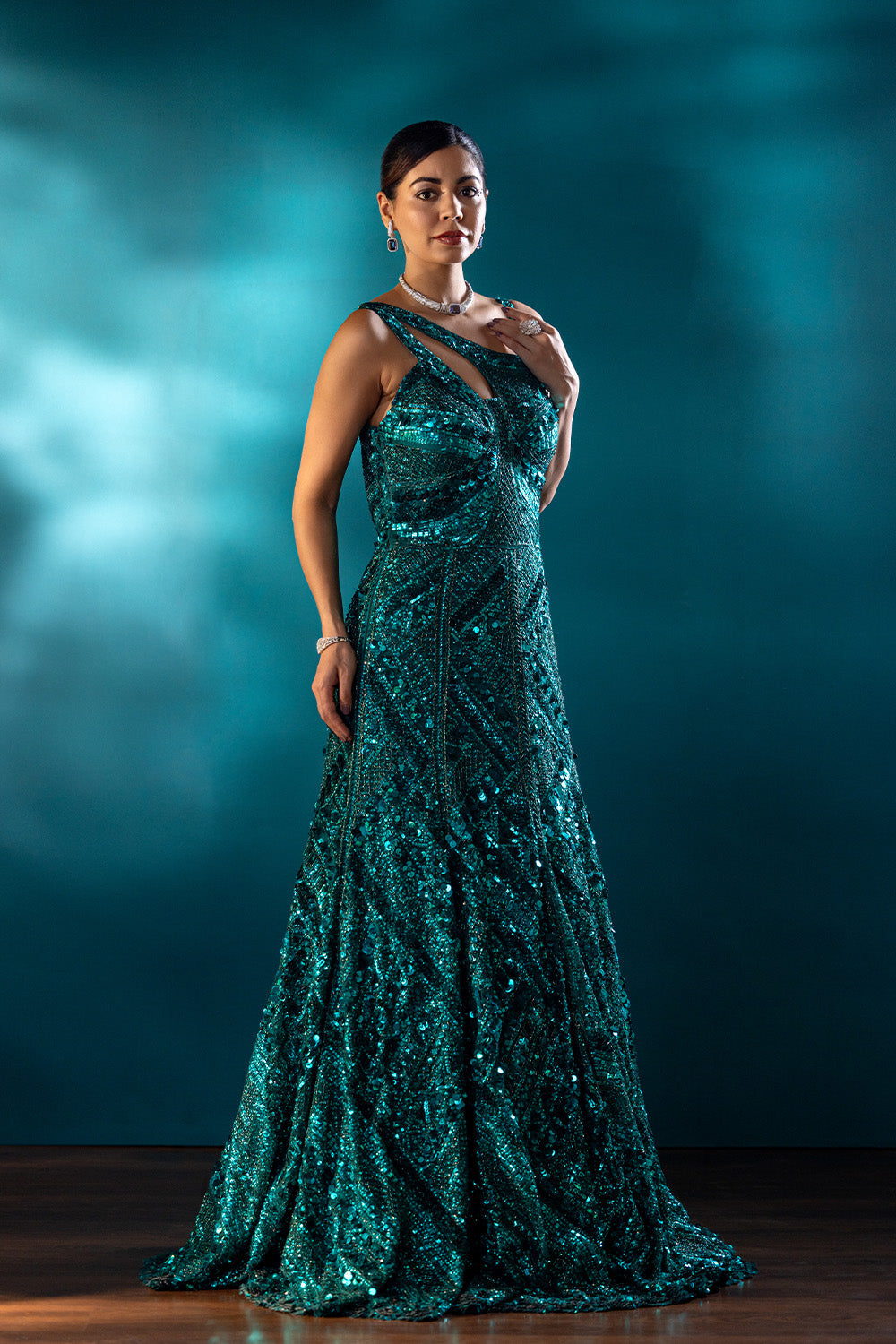 Teal Reverie Gown