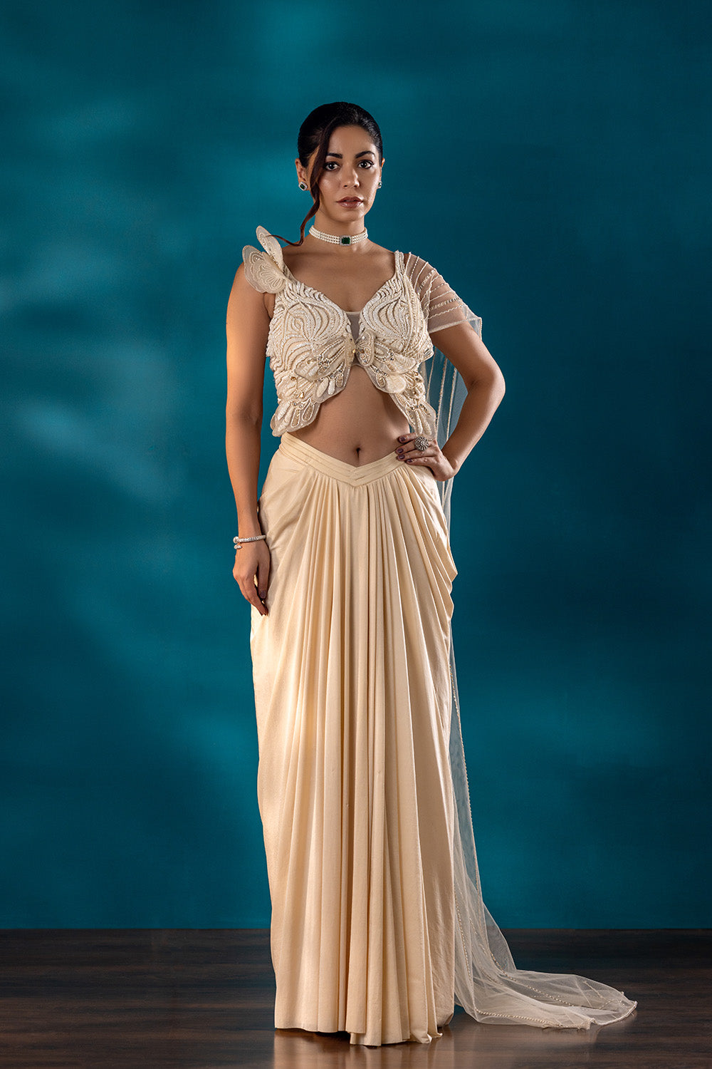 poth saree Pearl Drape Saree