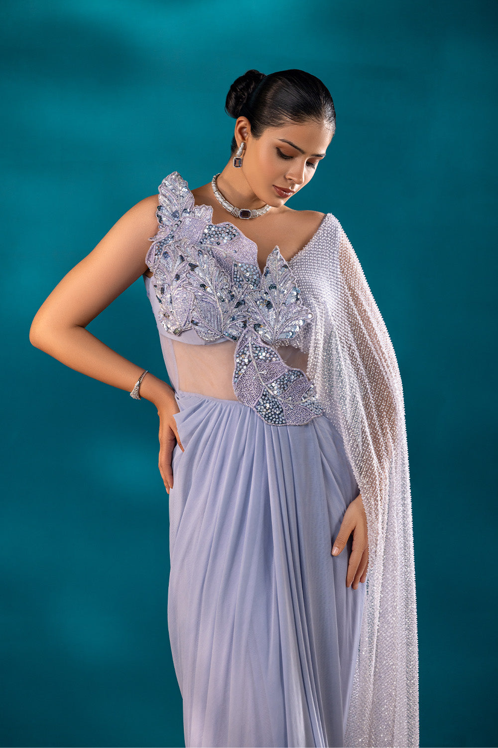Frost Veil Drape Saree