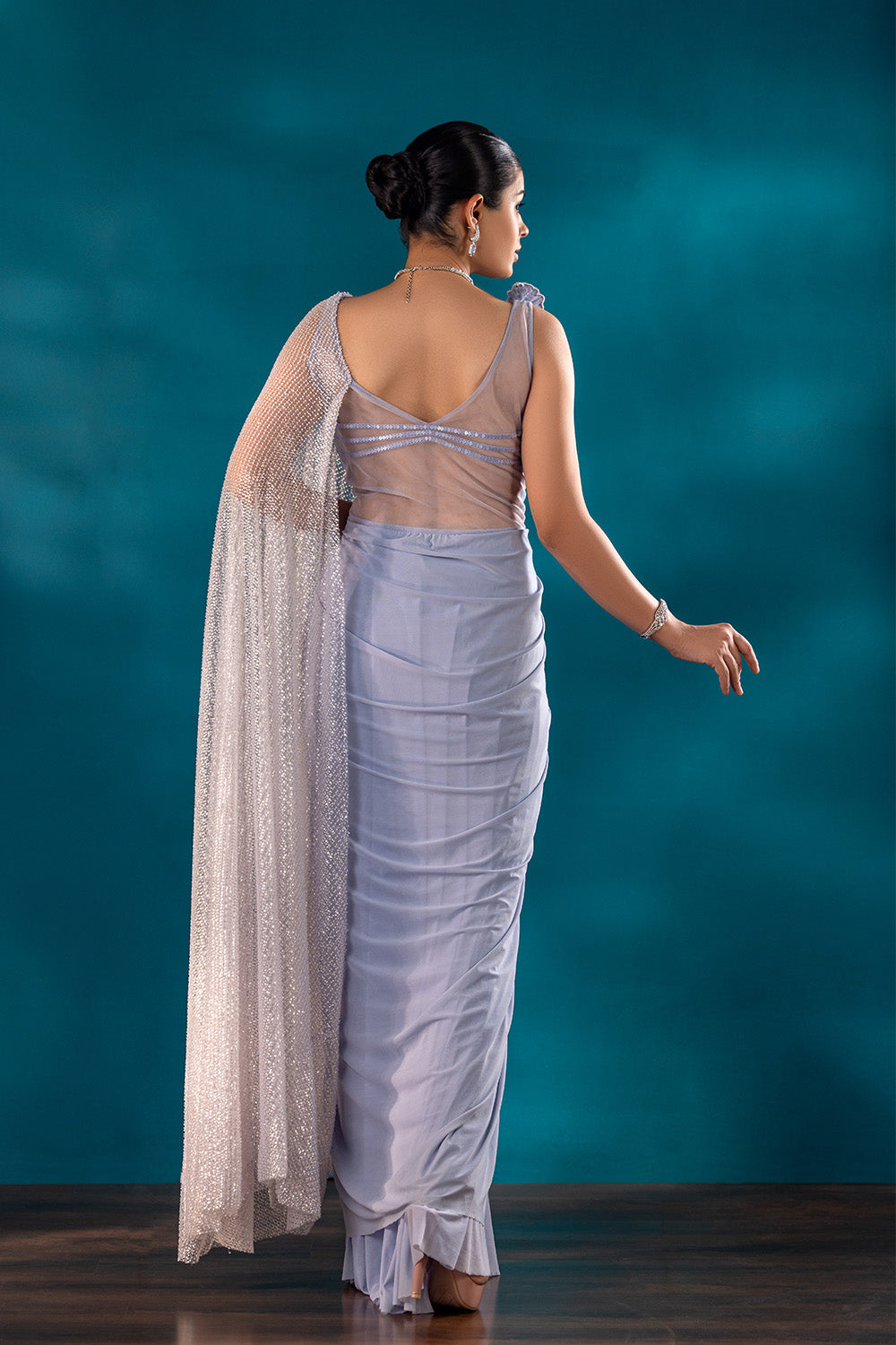 Frost Veil Drape Saree