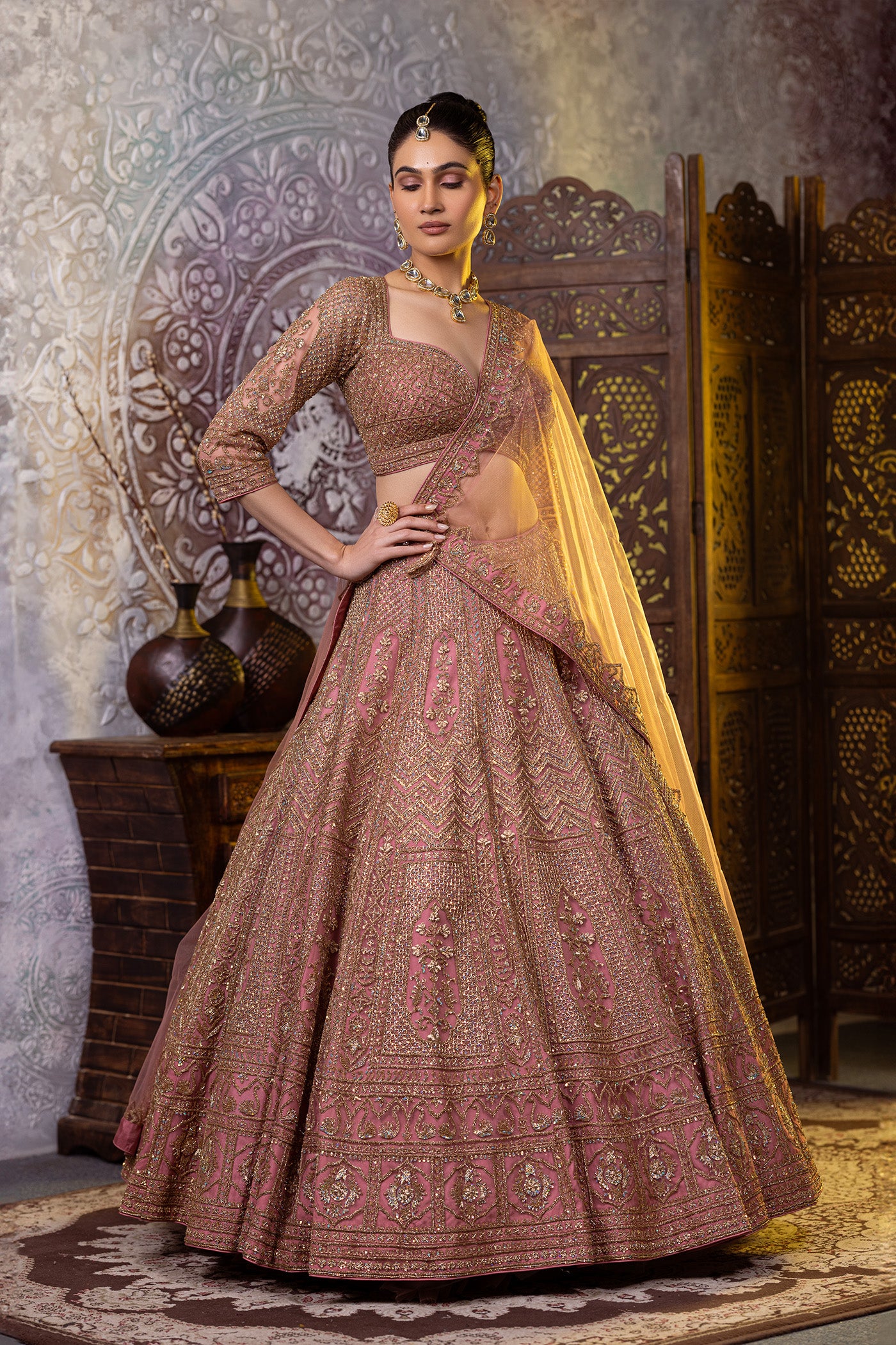 Maroon and pink lehenga hotsell