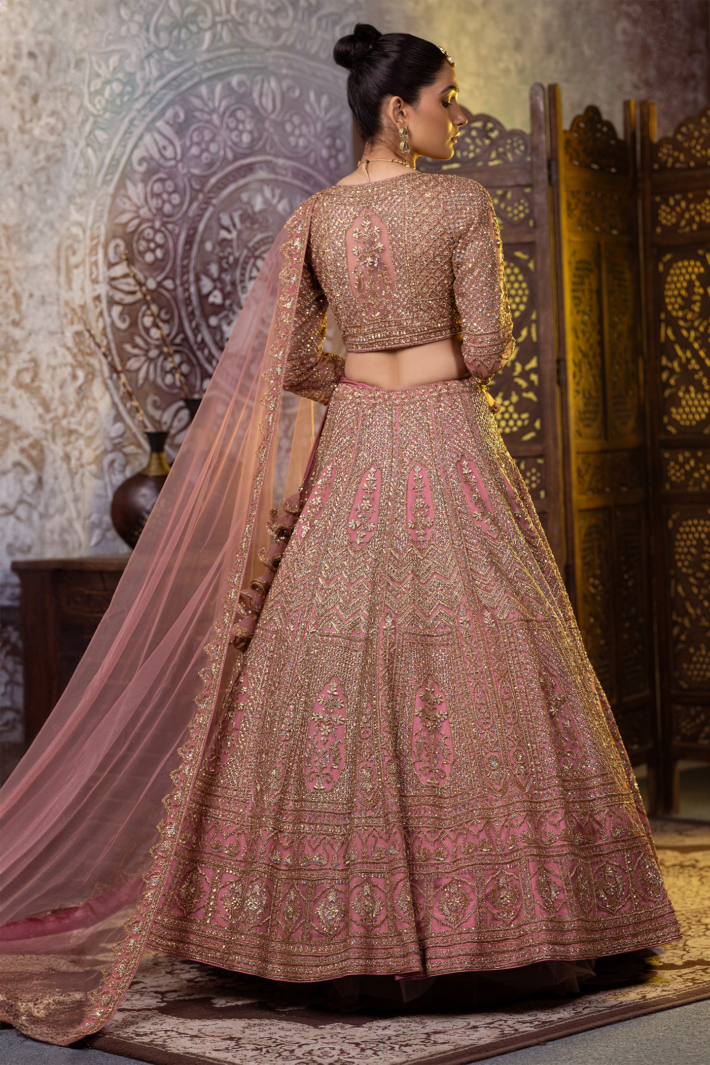 Pink nakshi lehenga with choli