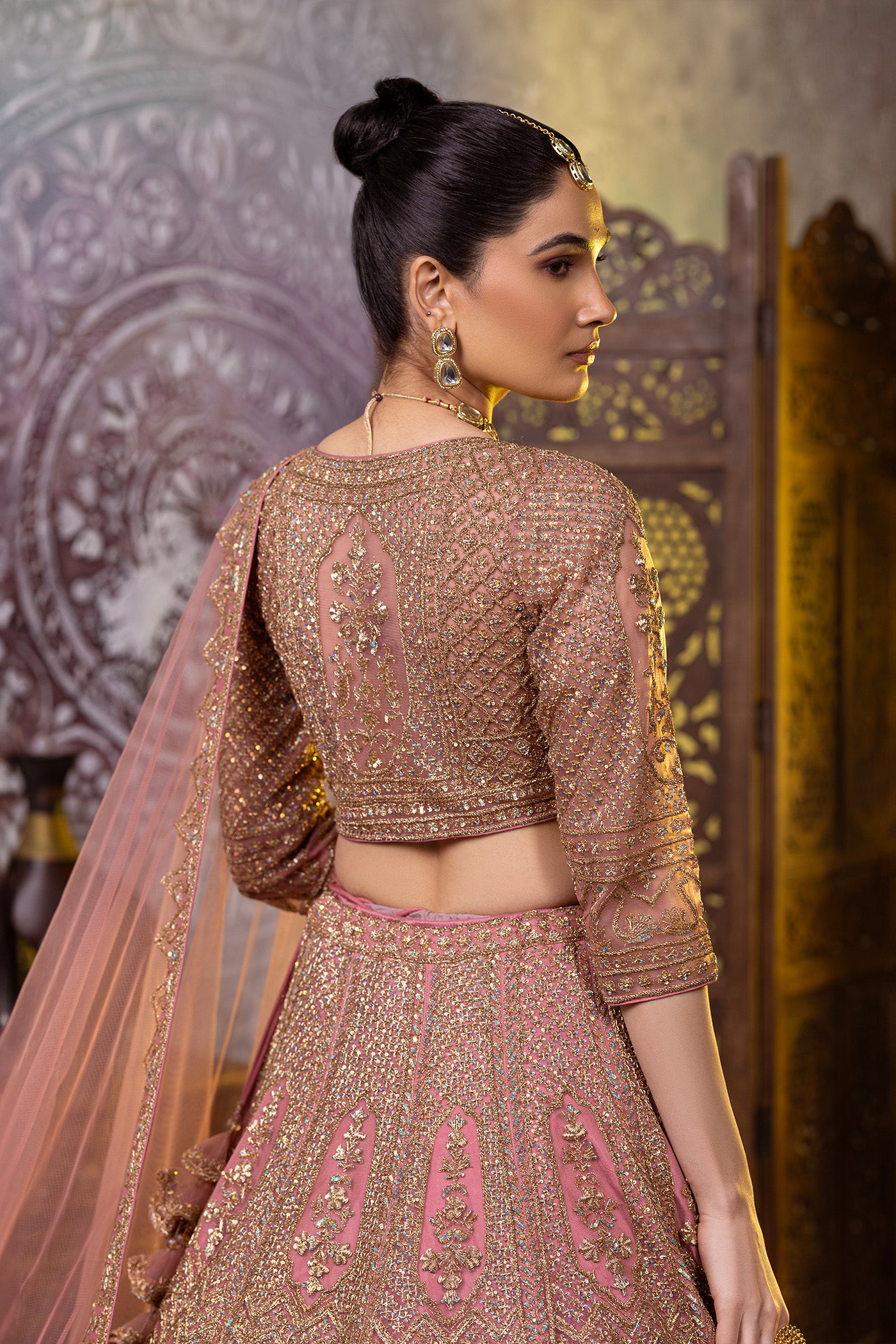 Pink nakshi lehenga with choli