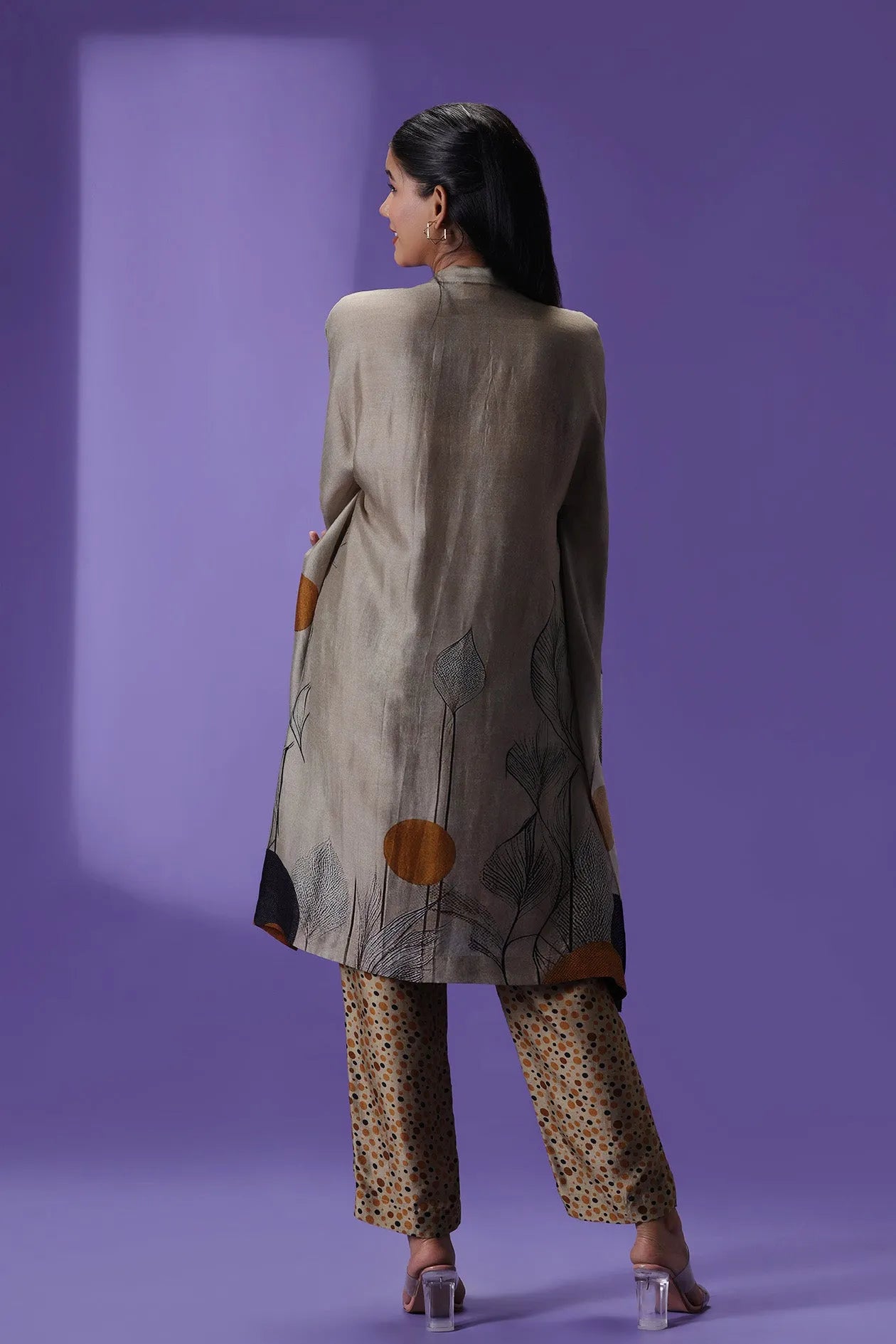 Mocha Mirage Middle length Kurta set