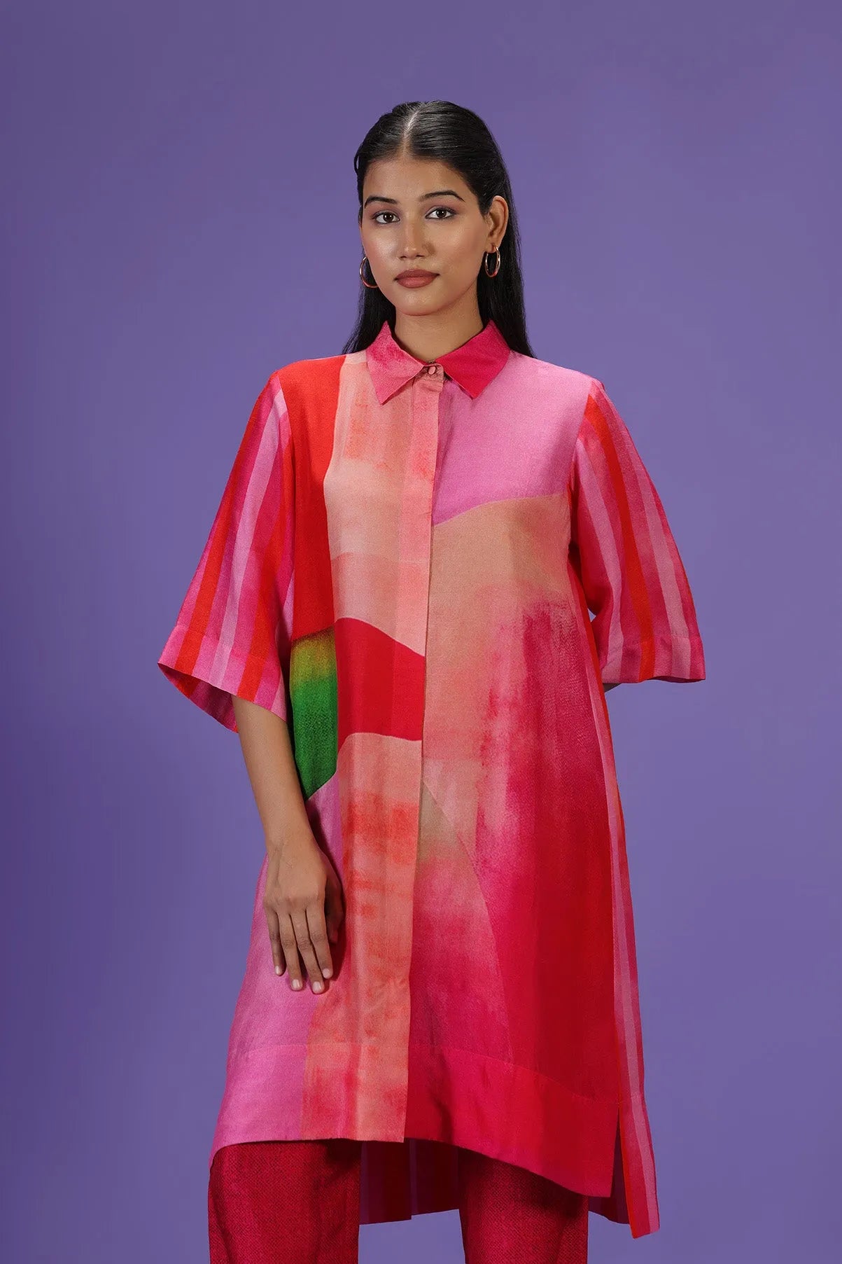 Fiery Grace Middle length Kurta set