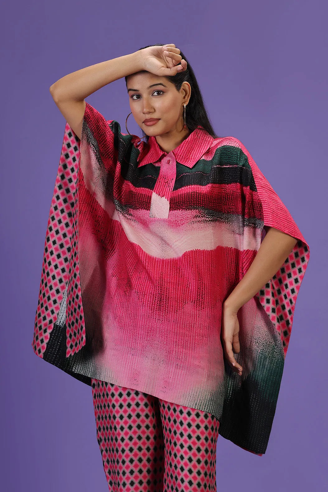 Rosé Noir Short Kaftan Style Set