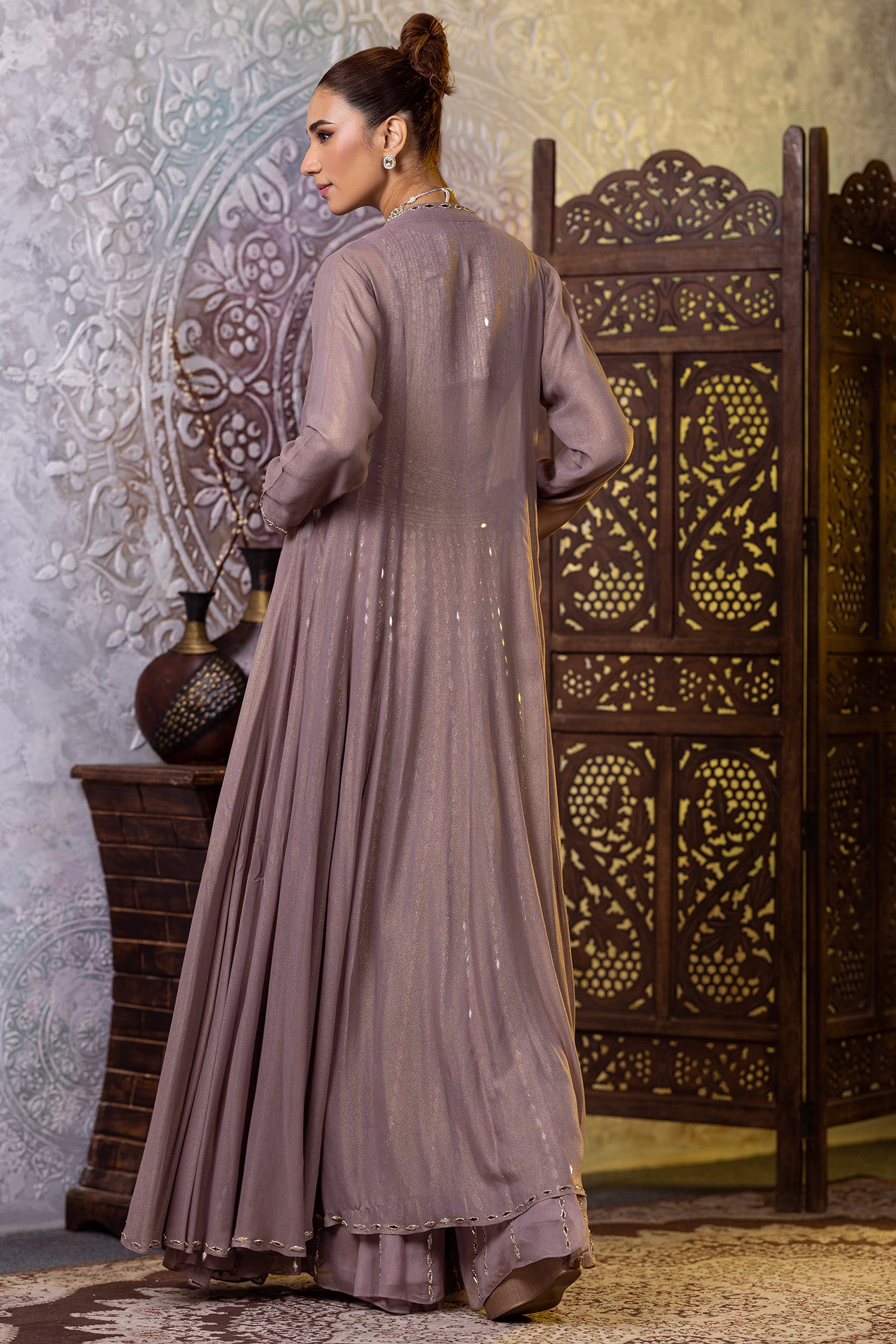 Mouse georgette sharara and crop top