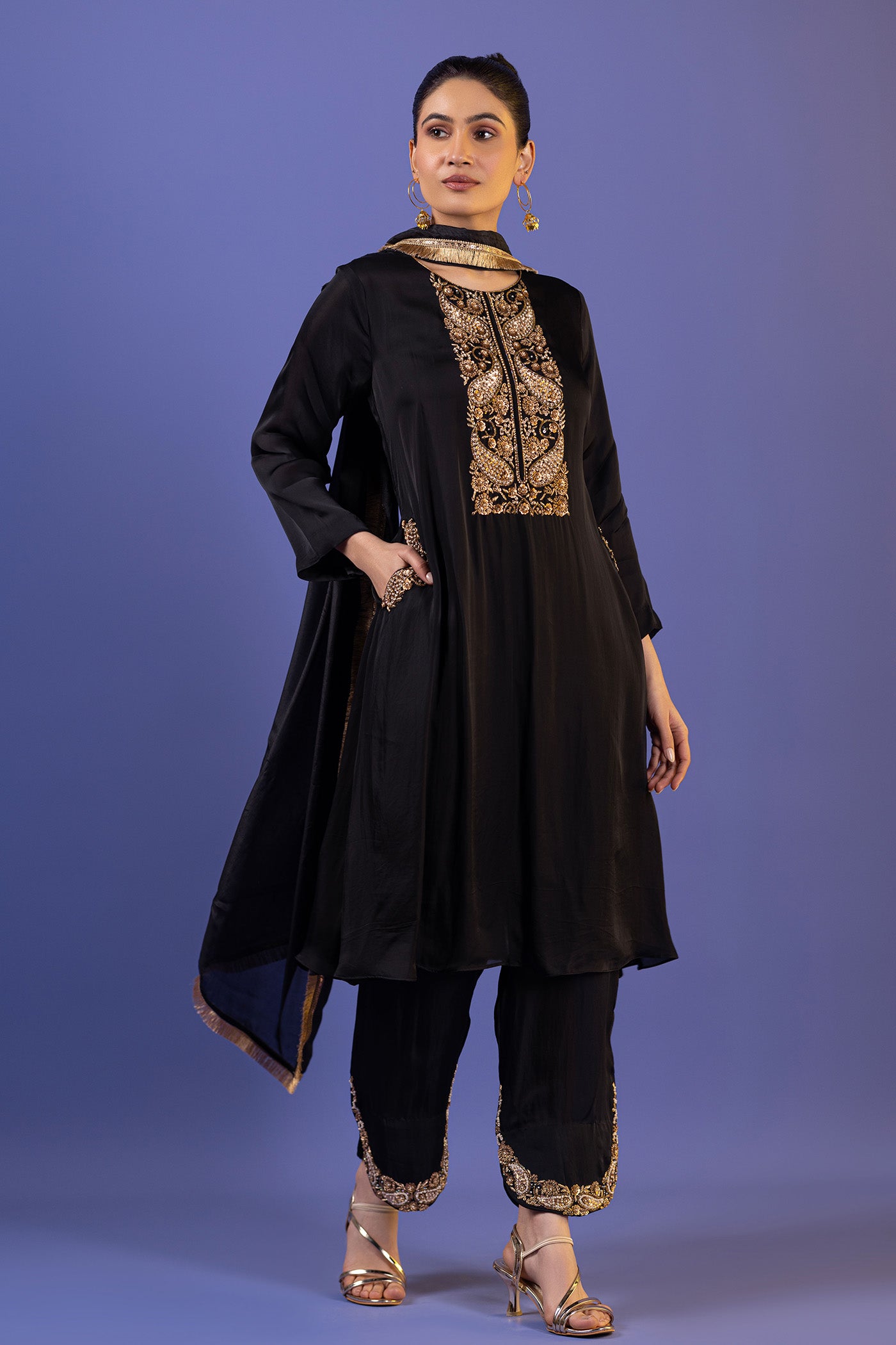 Black Pant Shirt With Dupatta