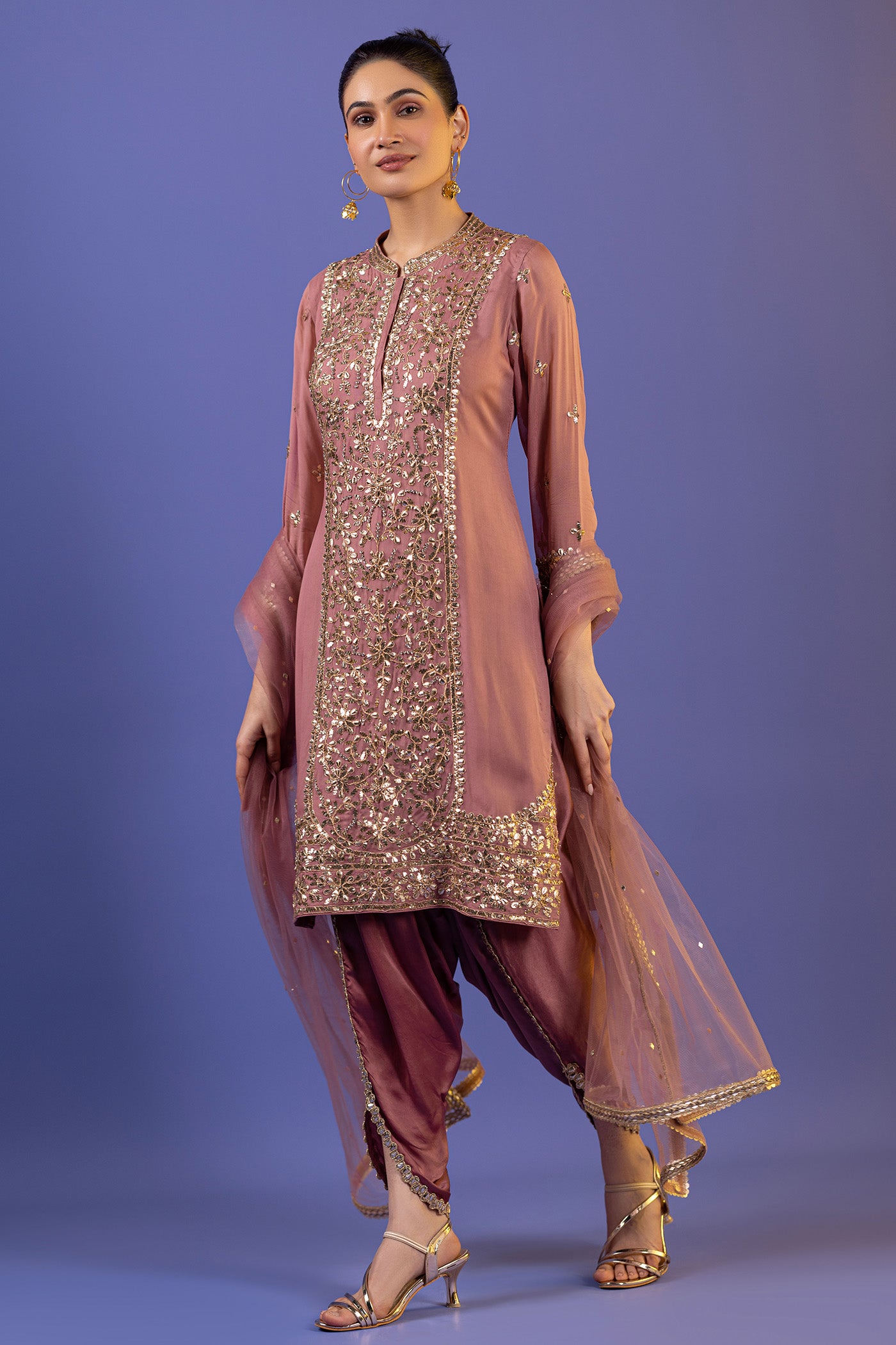 Organza Short Shirt With Dupatta