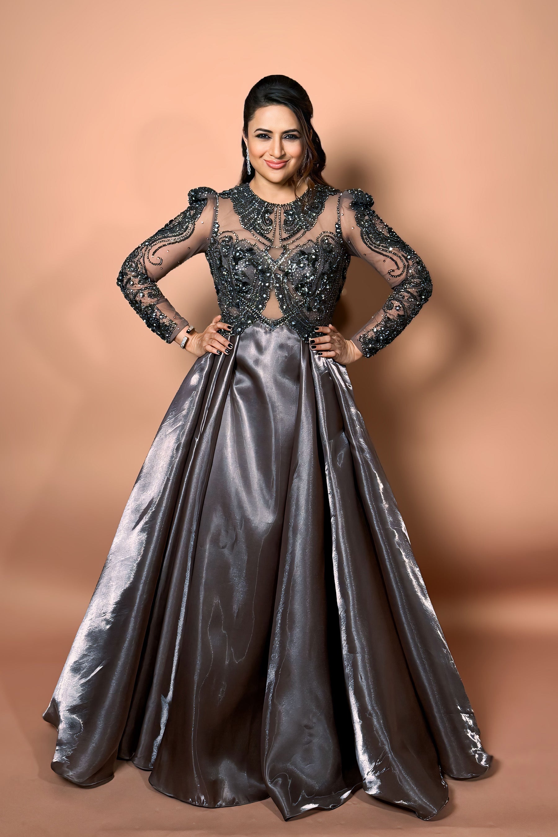 Divyanka Tripathi in The Crystal Cascade Gown