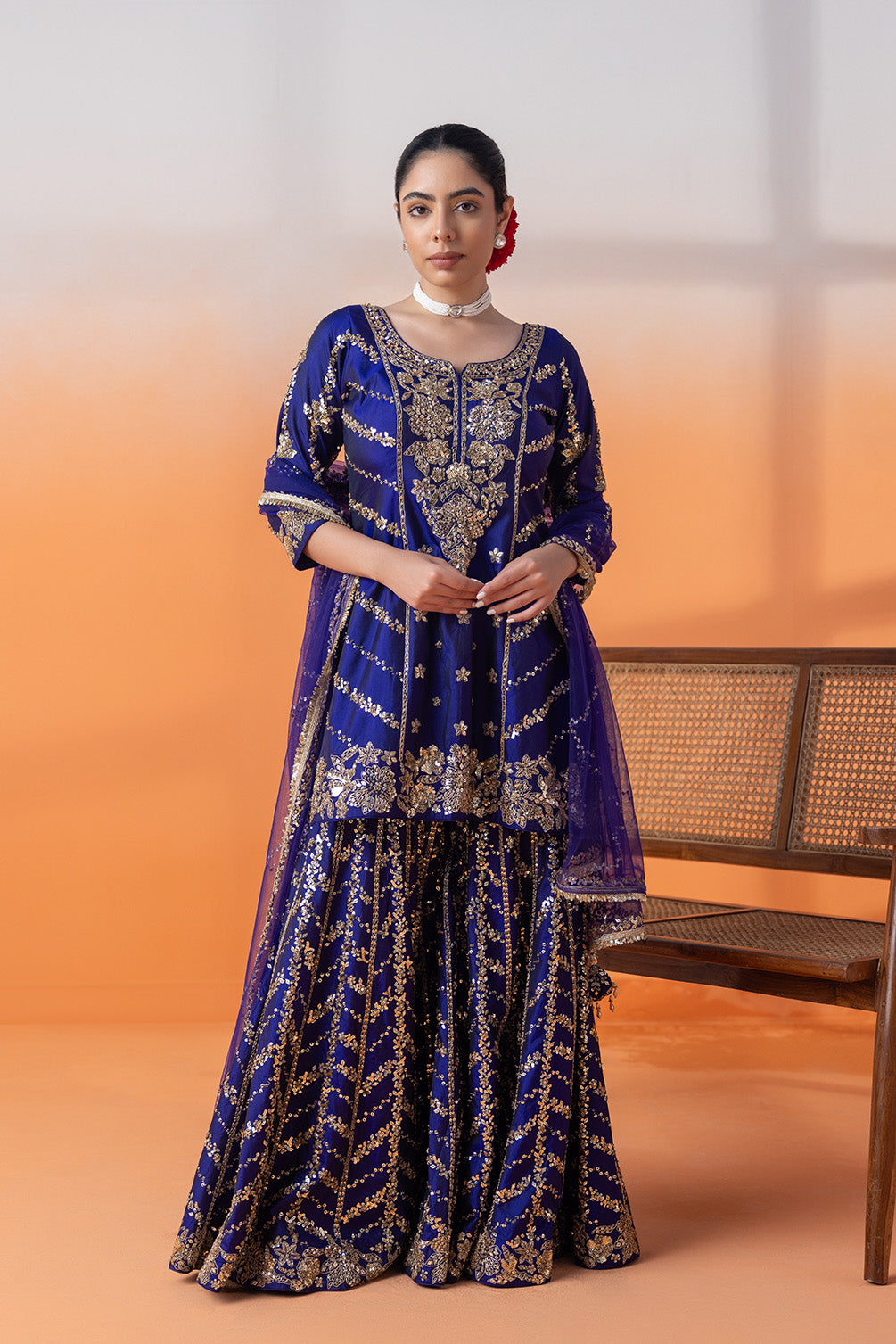 Riwaayat-e-Gulzar Purple Gharara Joda
