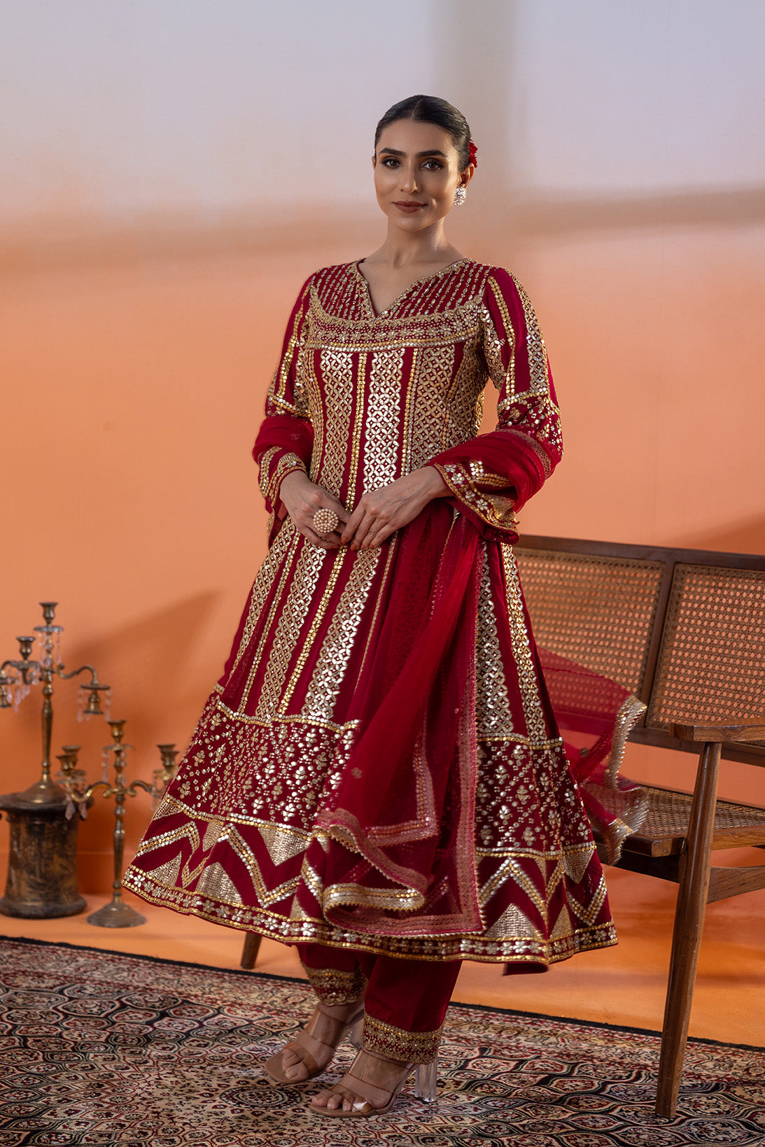 Nawabi Gulabi A-Line Ensemble