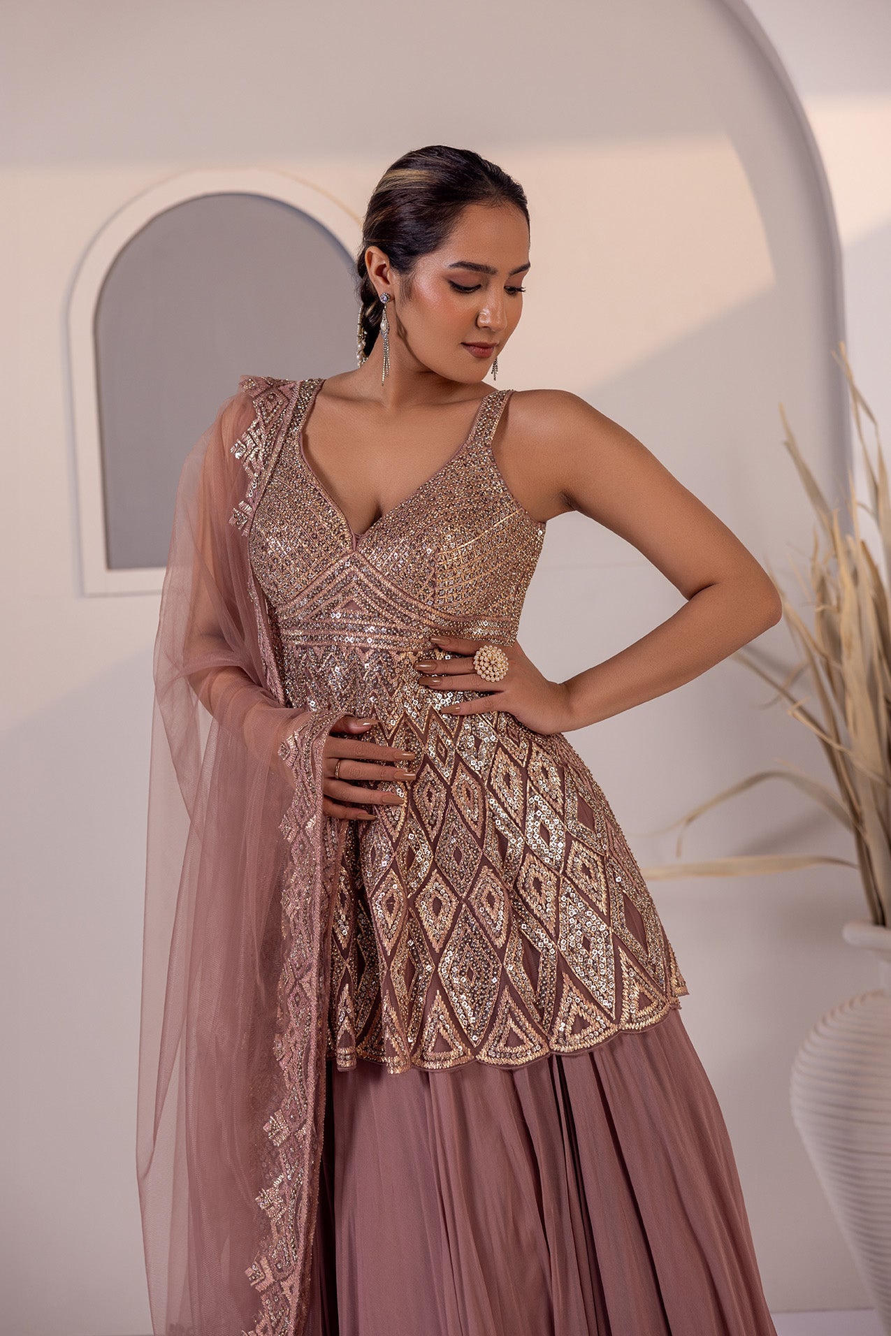Aafreen Luxe Peplum and Skirt Set