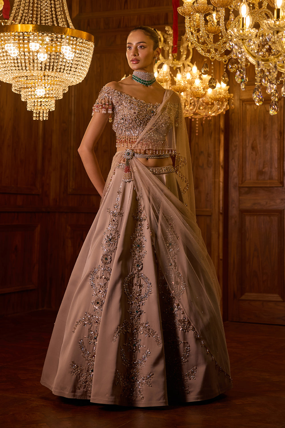 Gulrukh Beige Lehenga Set
