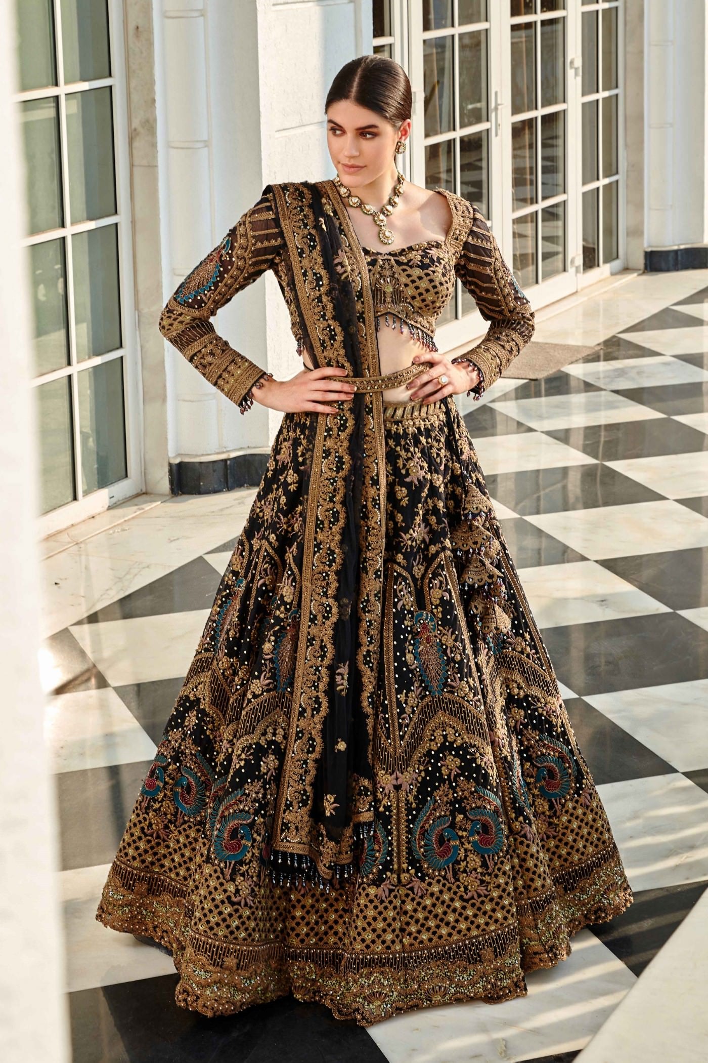 Royal Navy Blue Lehenga Set