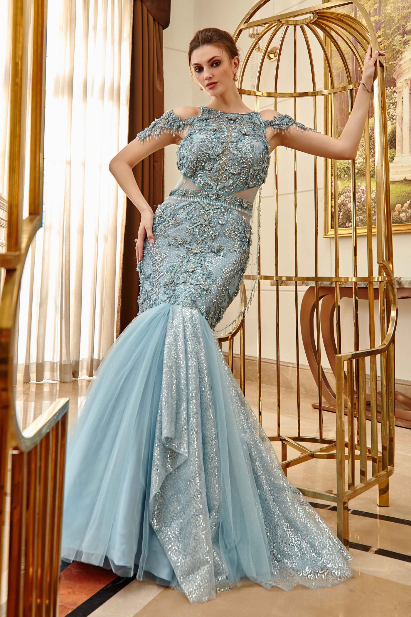 Light blue 2024 mermaid gown