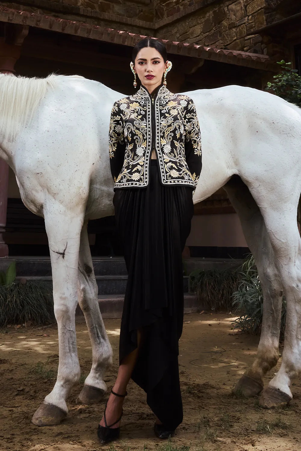 Shahi Sitaara Jacket & Drape Skirt Set