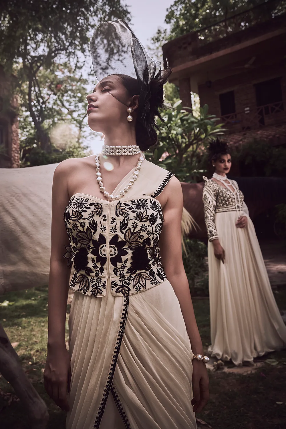 Kohinoor Tube Corset and Gharara Drape Saree Set