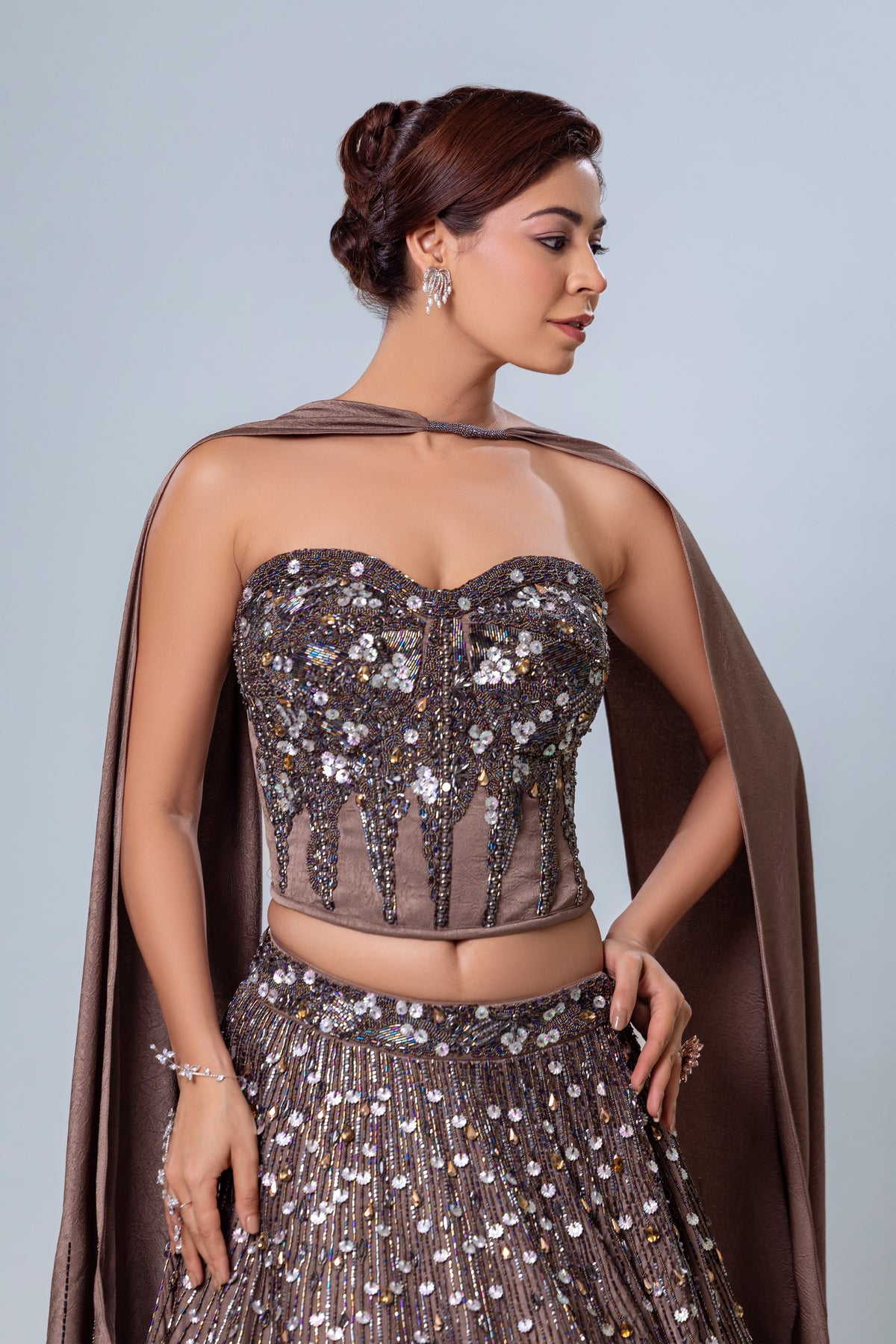 Fishcut-skirt-with-short-blouse-and-dupatta- Roop Vatika Official