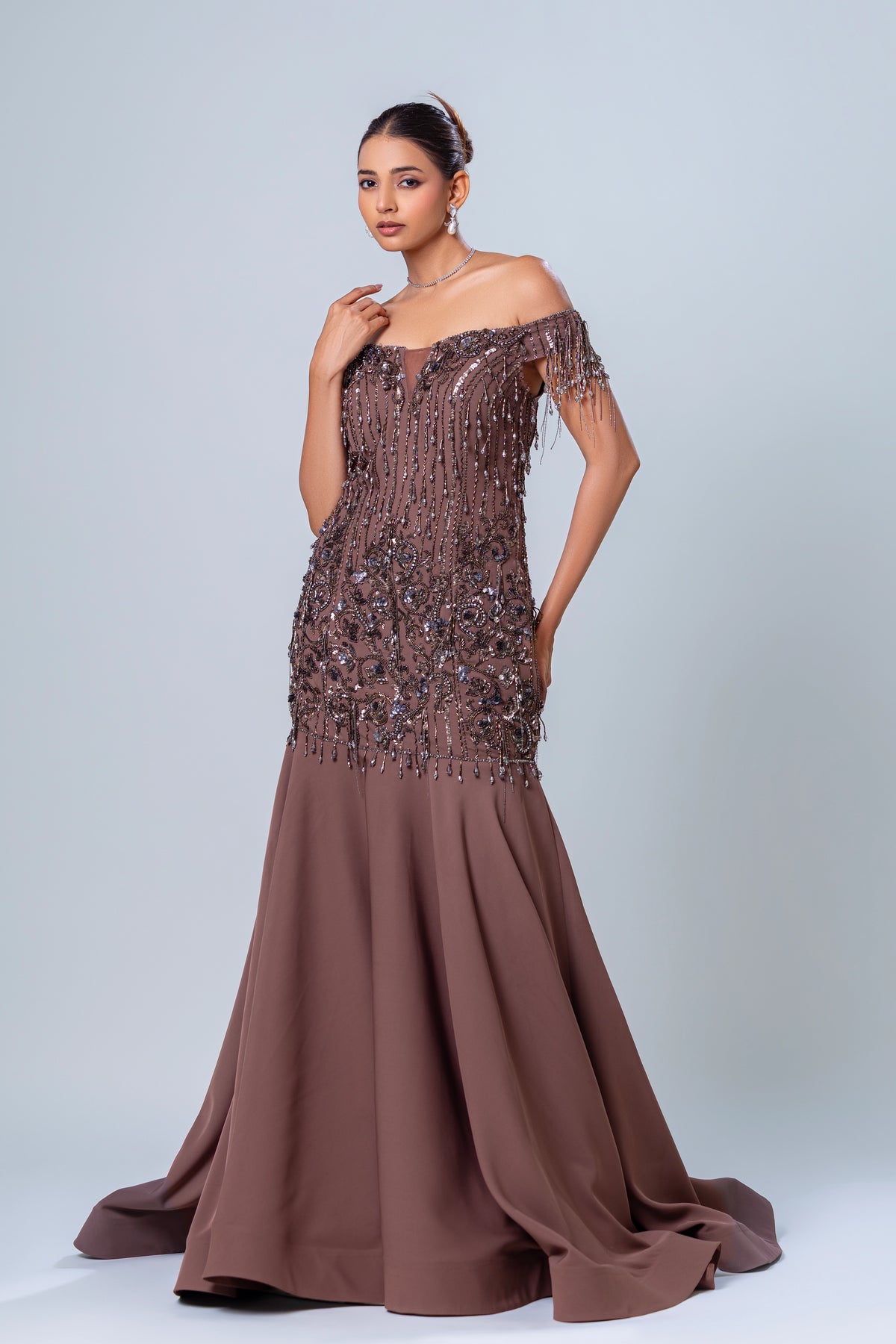 Fishcut embellished gown