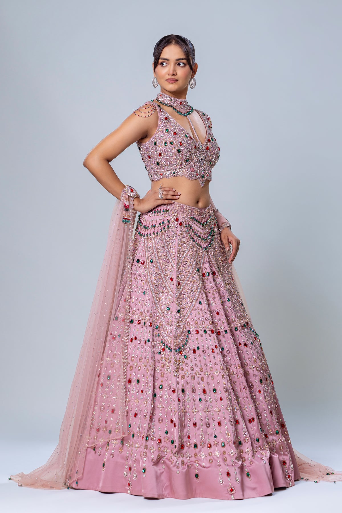 Ada Desert Pink Lehenga Choli Set, Roop Vatika by Raj Arora