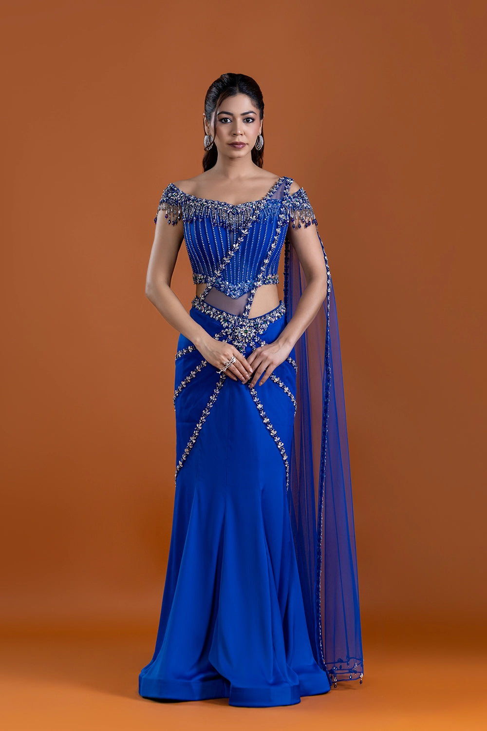 Neelmani Royal Blue Corset Saree
