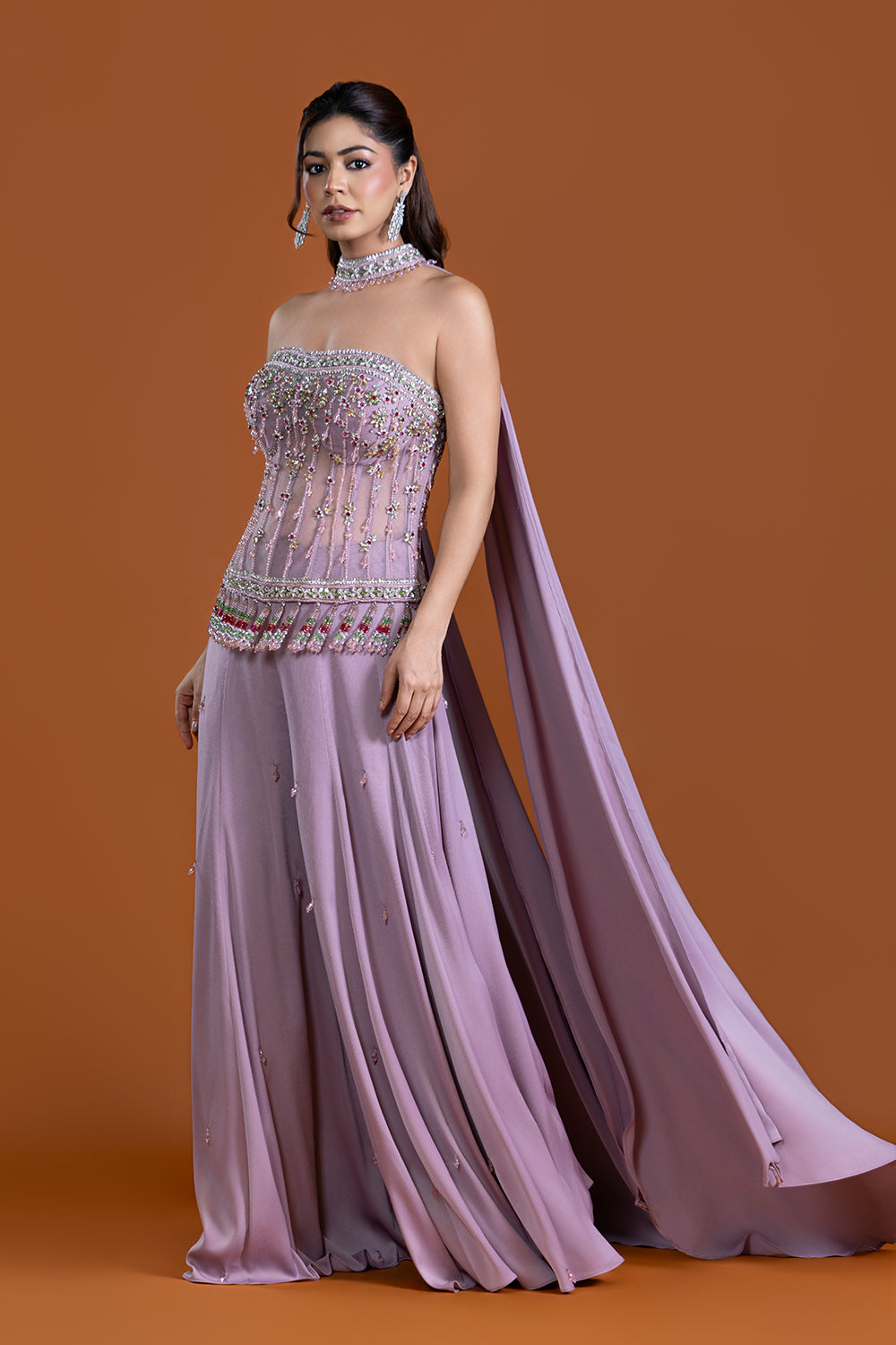 Mehnaaz Dusty Mauve Sharara Suit