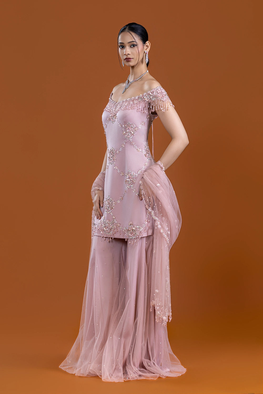 Taajdar Blush Berry Sharara Suit