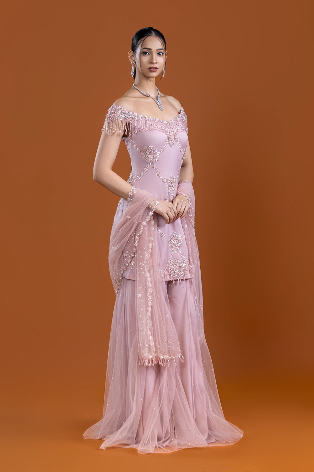 Taajdar Blush Berry Sharara Suit