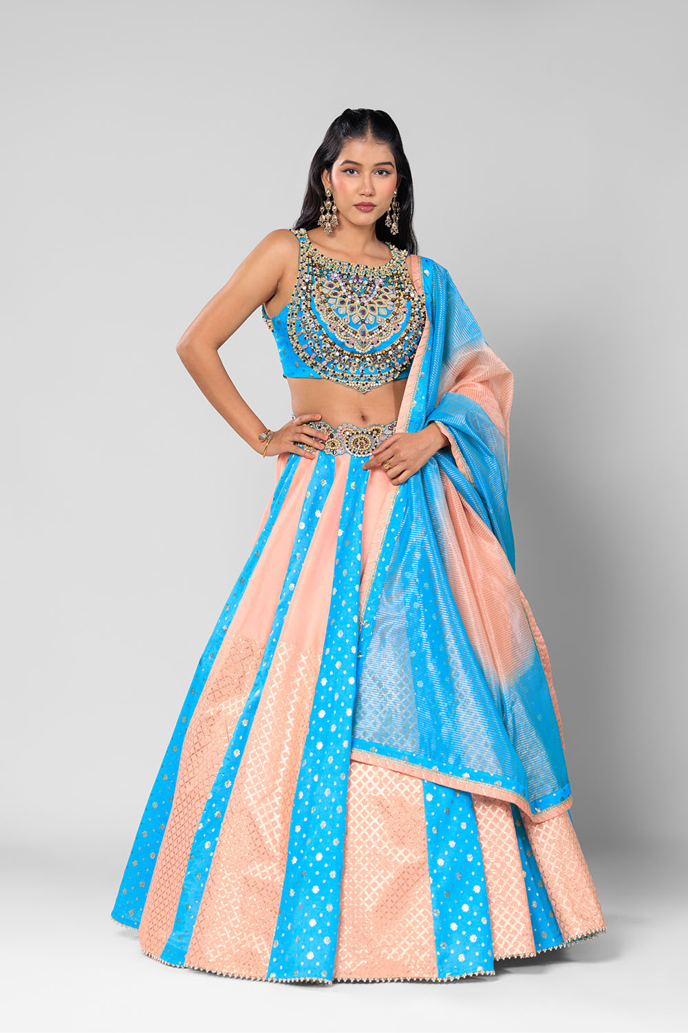 Afsana Bloom Crop top and skirt set