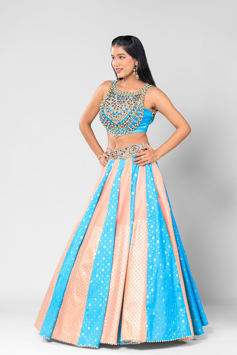 Afsana Bloom Crop top and skirt set