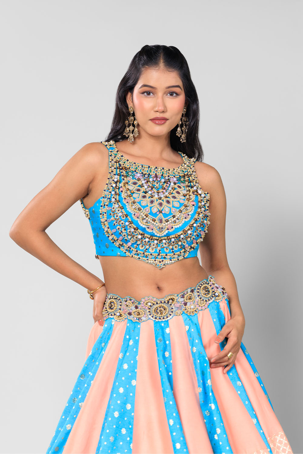 Afsana Bloom Crop top and skirt set