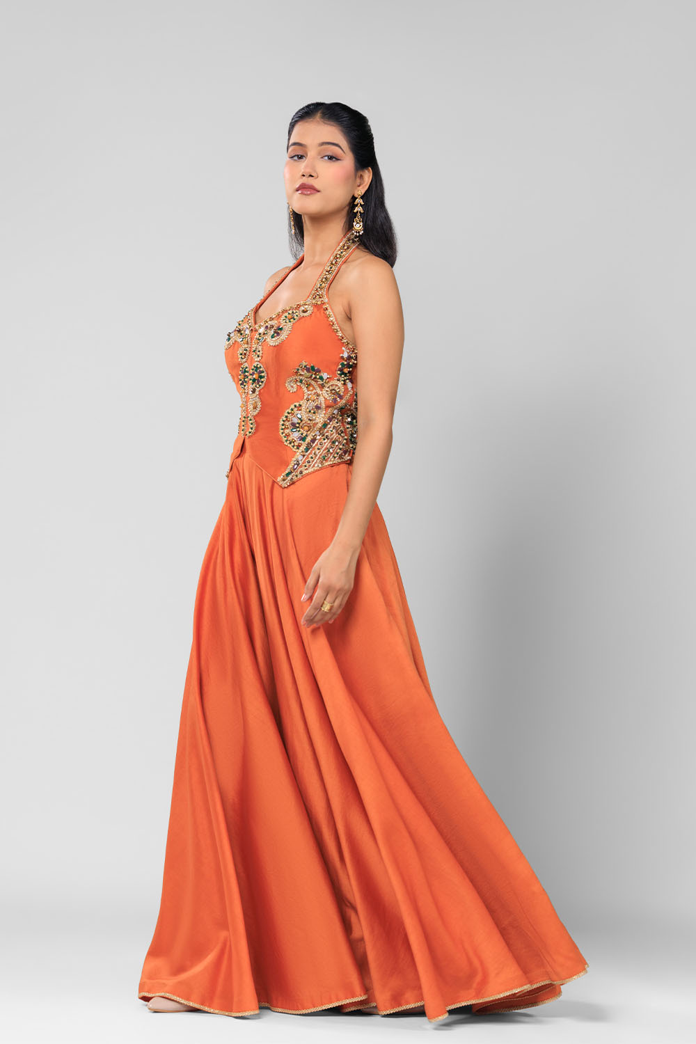 Rust Rangreza Sharara Set
