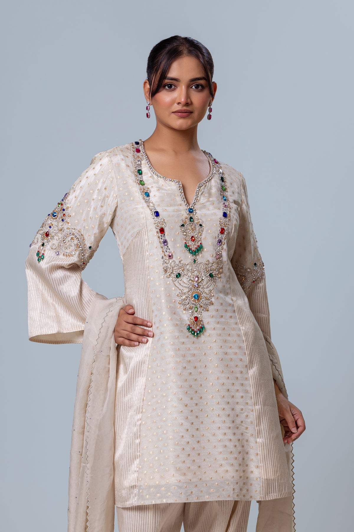 Ananya Ivory Chanderi Silk Salwar Suit