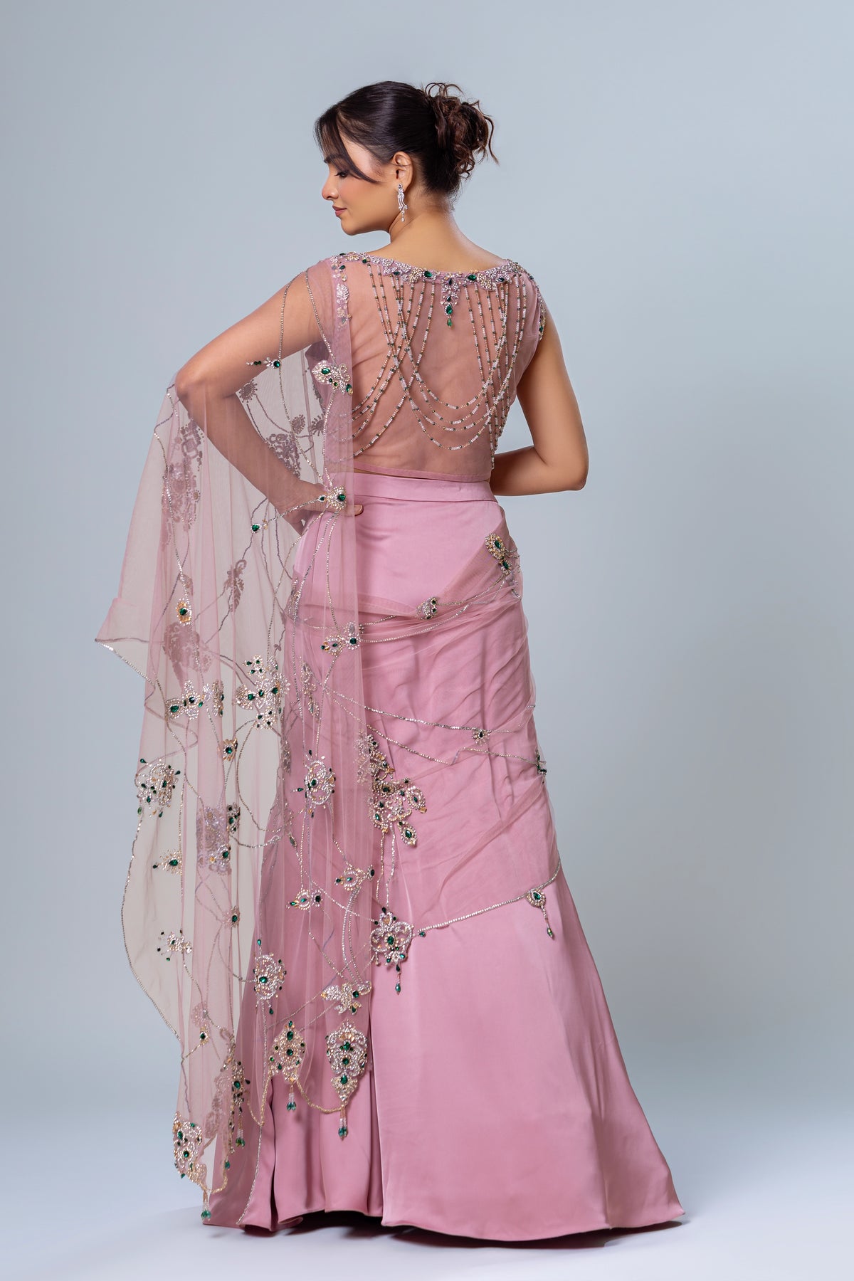 Noor Desert Pink Fishkali Concept Saree