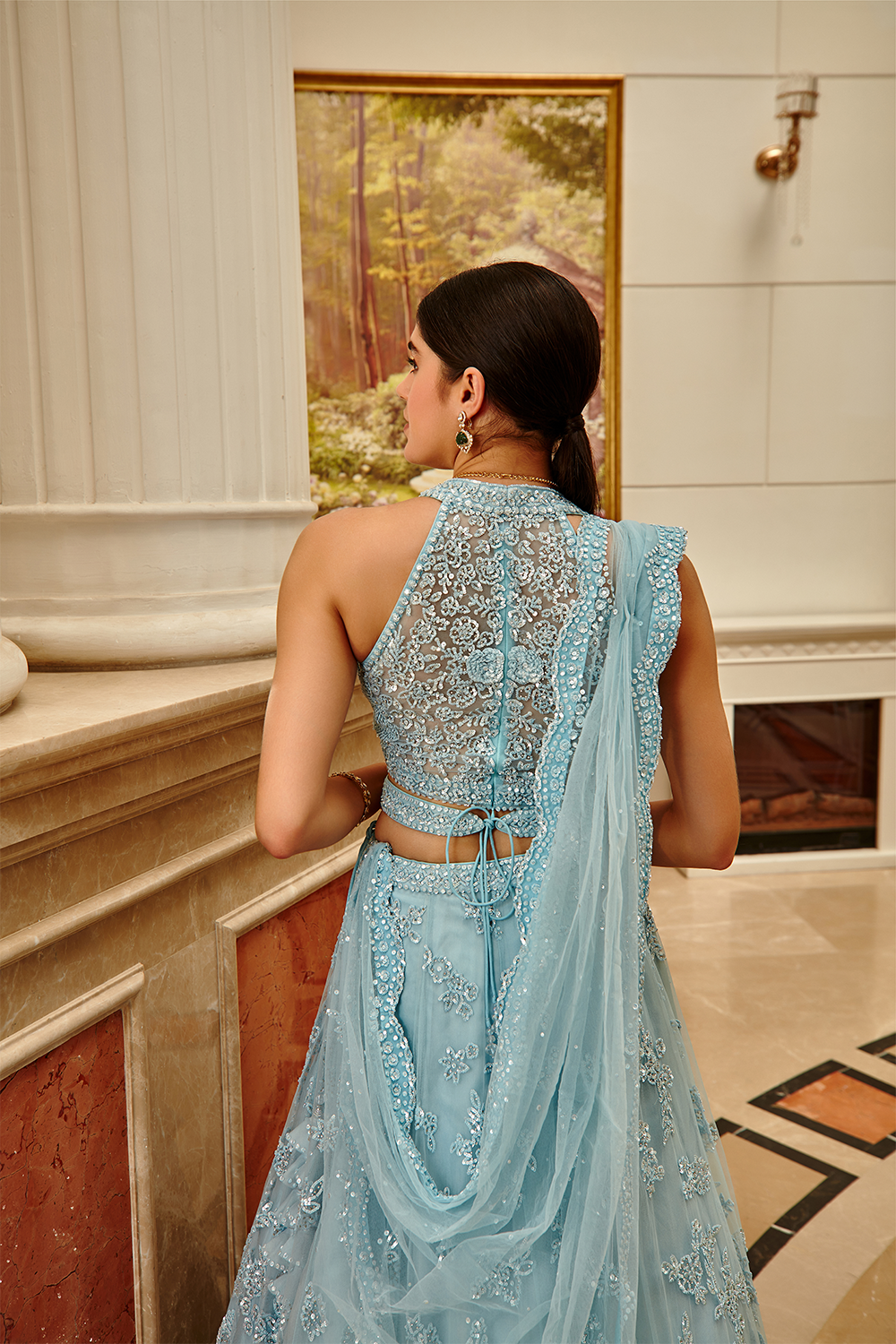 Exotic Brittany Blue Lehenga Set