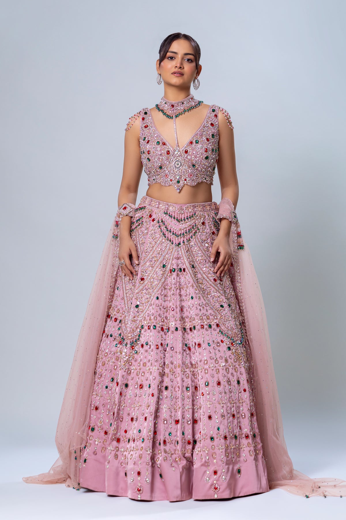 Ada Desert Pink Lehenga Choli Set, Roop Vatika by Raj Arora