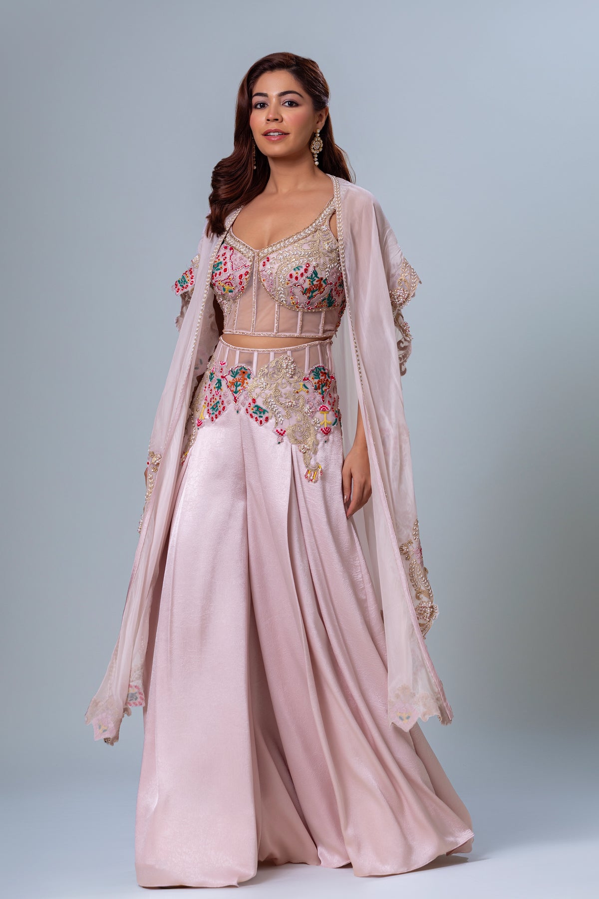 Afsana Palazzo Cape Set