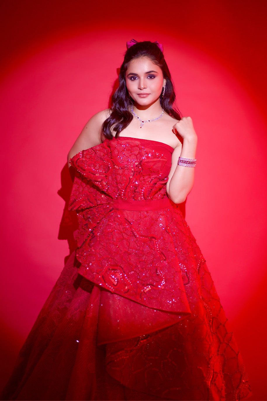 Muskan Bamne in Luminous Ruby