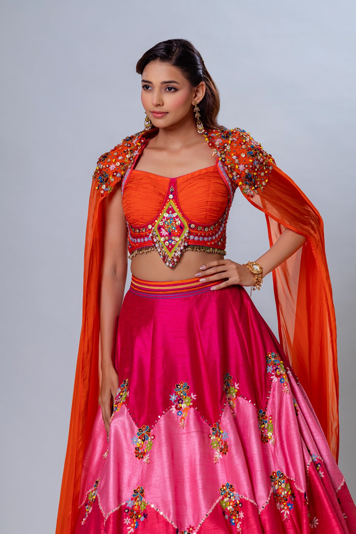 Keya Cape Lehenga Set