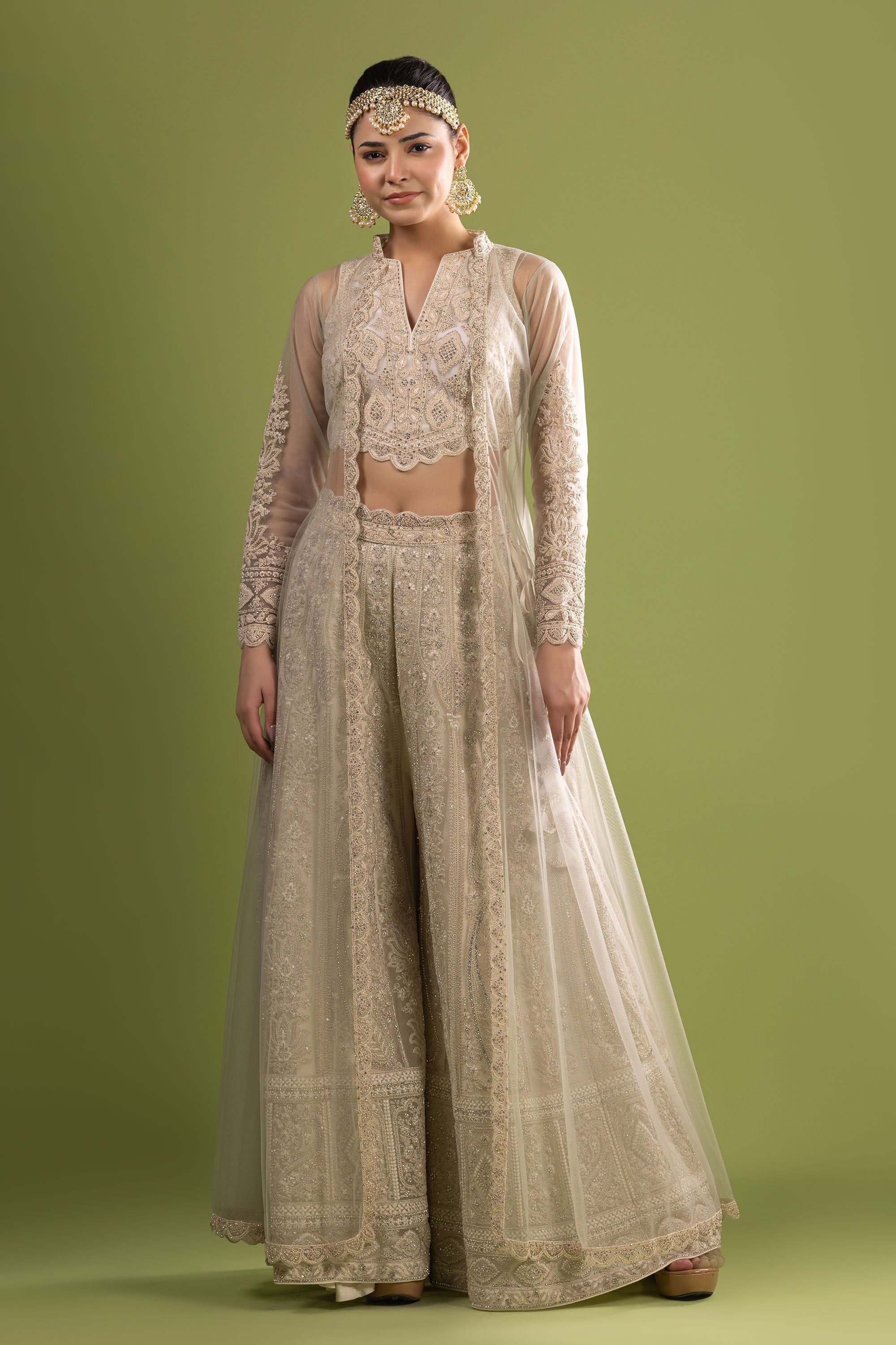 Ivory crop top with sharara