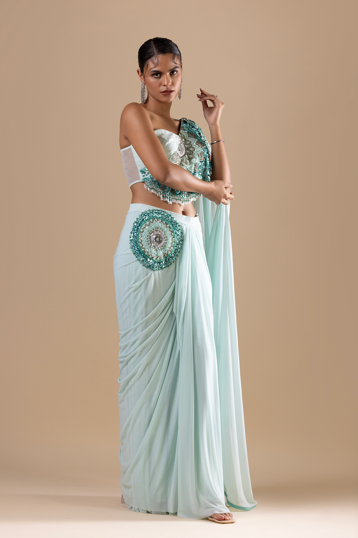 Oceanic Opulence Drape Saree