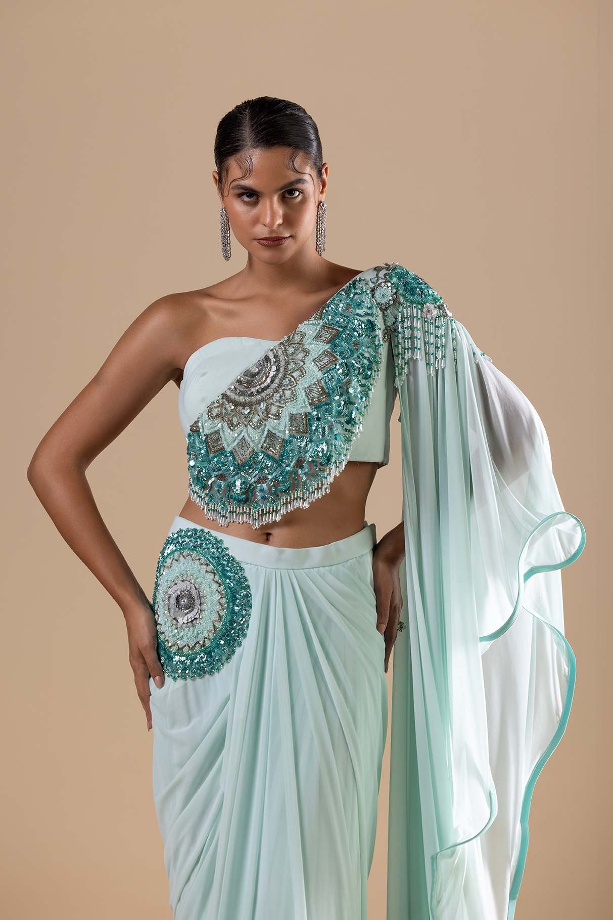 Oceanic Opulence Drape Saree