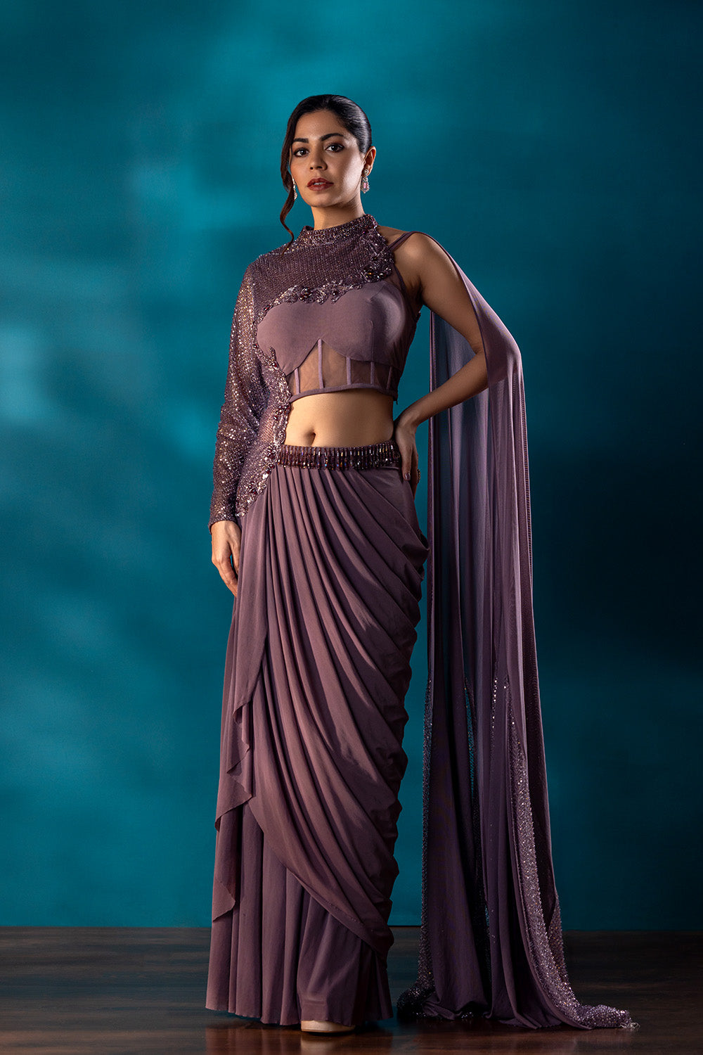The Cobalt Drape Saree